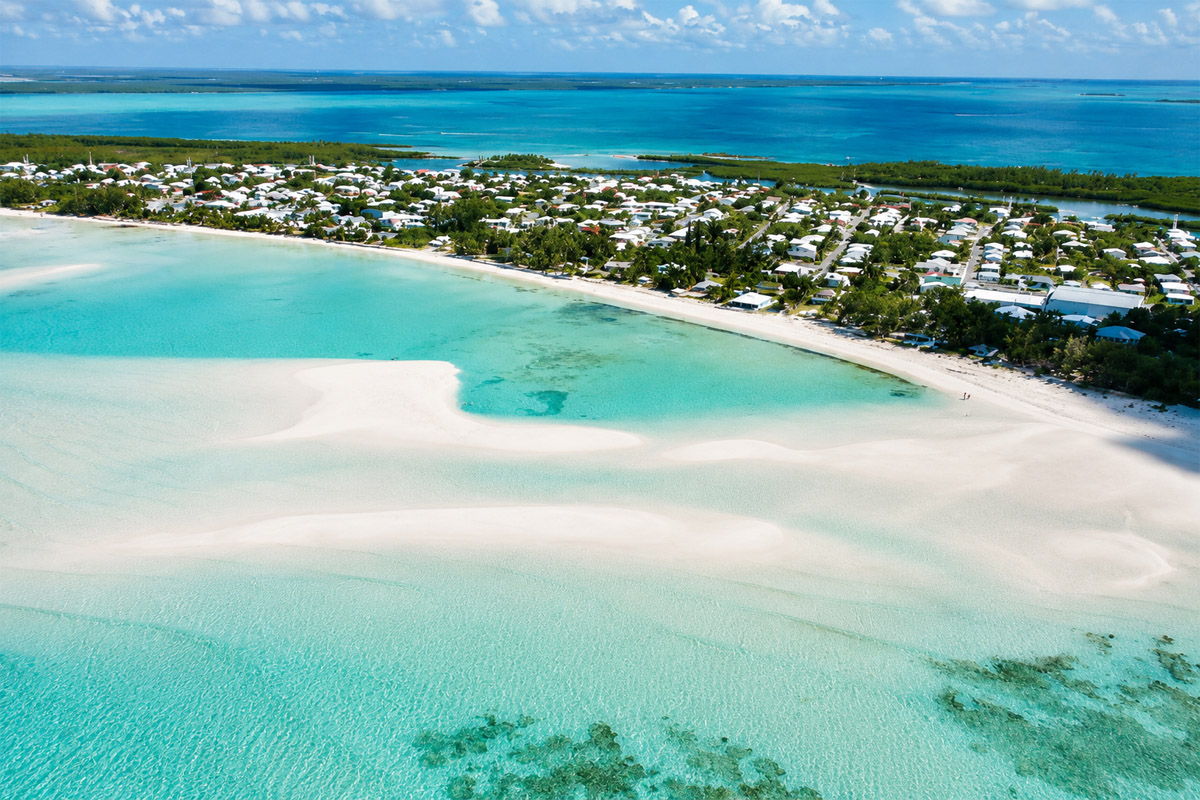 North-side public beach and sandbar in Spanish Wells, Eleuthera, The Bahamas