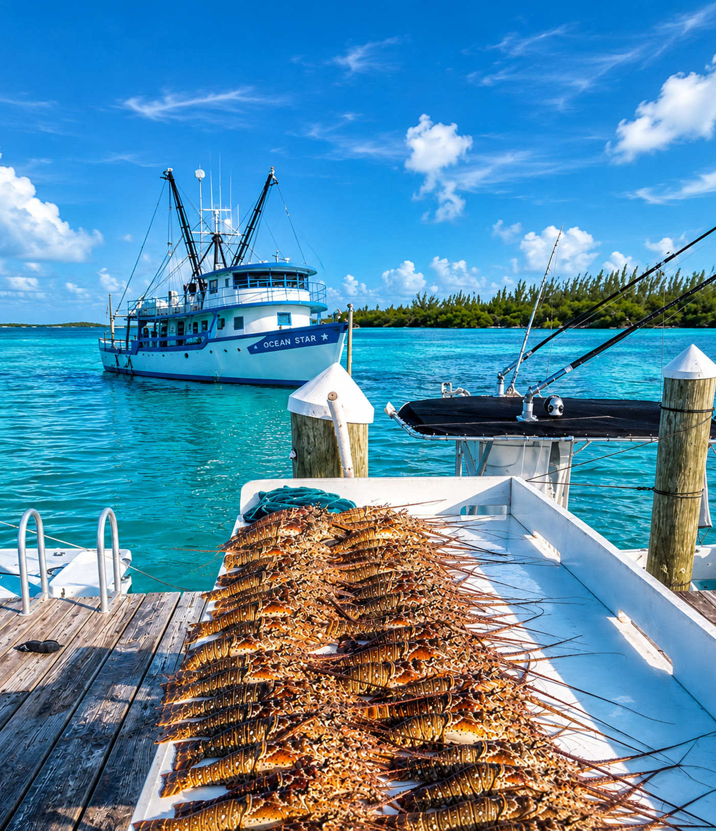 Spanish Wells harbour and fishing community in Eleuthera, The Bahamas